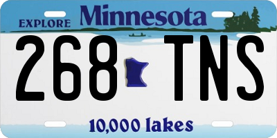 MN license plate 268TNS