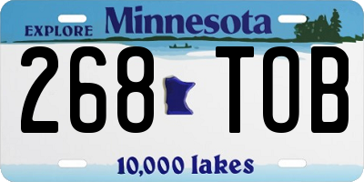 MN license plate 268TOB