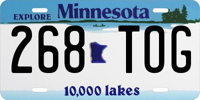 MN license plate 268TOG