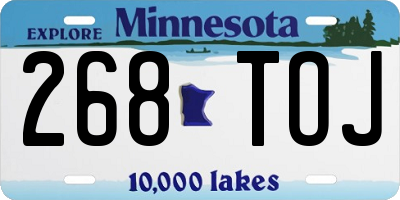 MN license plate 268TOJ