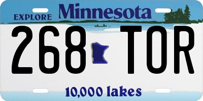 MN license plate 268TOR