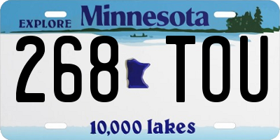 MN license plate 268TOU