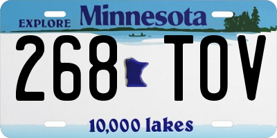 MN license plate 268TOV