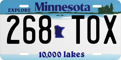 MN license plate 268TOX