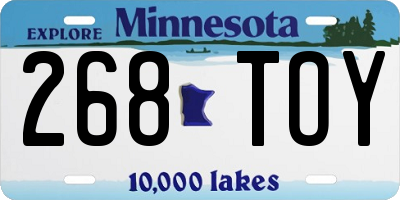 MN license plate 268TOY