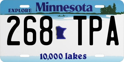 MN license plate 268TPA