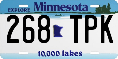 MN license plate 268TPK