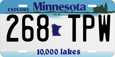 MN license plate 268TPW