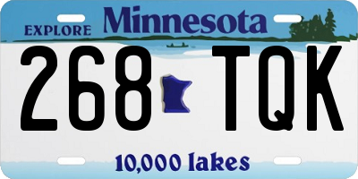 MN license plate 268TQK