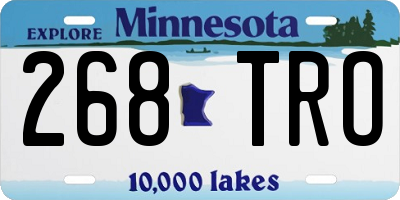 MN license plate 268TRO