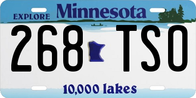 MN license plate 268TSO