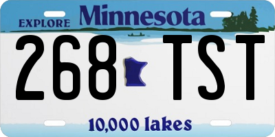 MN license plate 268TST