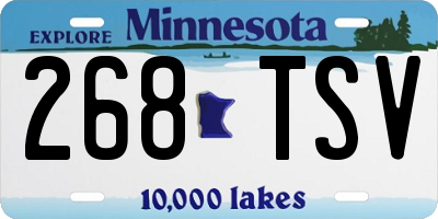 MN license plate 268TSV