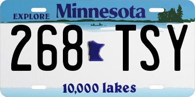 MN license plate 268TSY
