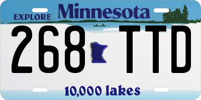 MN license plate 268TTD