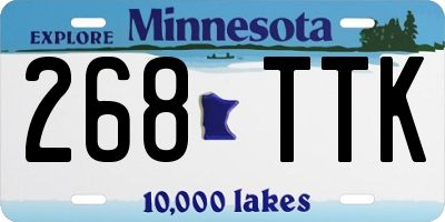 MN license plate 268TTK