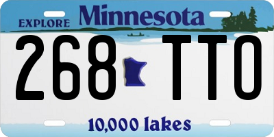 MN license plate 268TTO