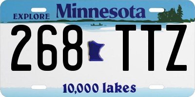 MN license plate 268TTZ