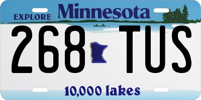 MN license plate 268TUS