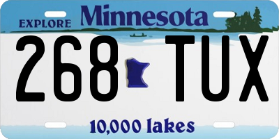 MN license plate 268TUX