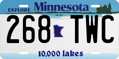 MN license plate 268TWC