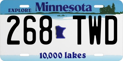 MN license plate 268TWD