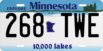 MN license plate 268TWE