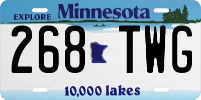 MN license plate 268TWG