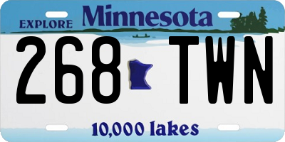 MN license plate 268TWN