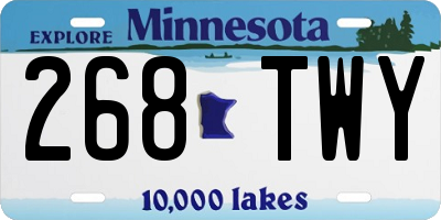 MN license plate 268TWY