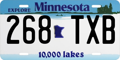 MN license plate 268TXB