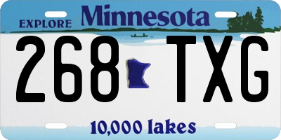 MN license plate 268TXG