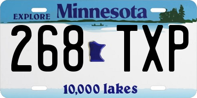 MN license plate 268TXP