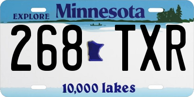 MN license plate 268TXR