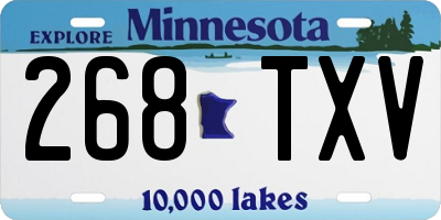 MN license plate 268TXV