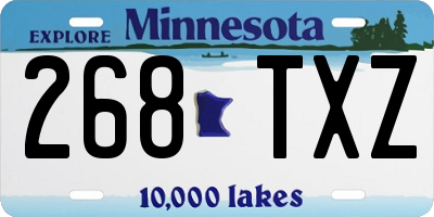 MN license plate 268TXZ