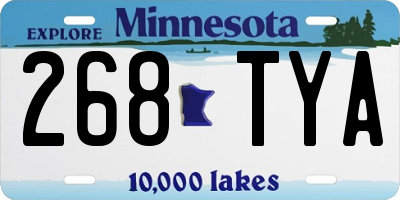 MN license plate 268TYA