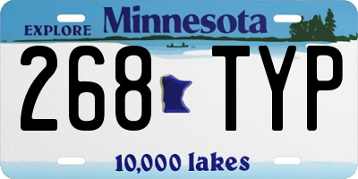 MN license plate 268TYP