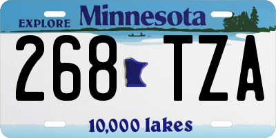 MN license plate 268TZA