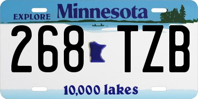MN license plate 268TZB
