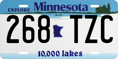 MN license plate 268TZC