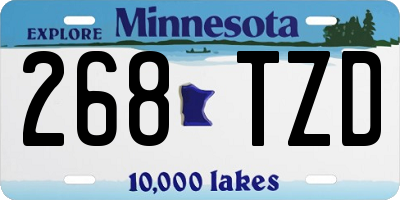 MN license plate 268TZD