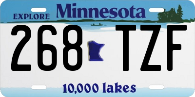 MN license plate 268TZF