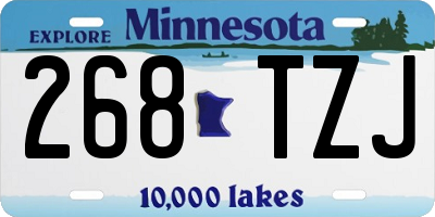 MN license plate 268TZJ