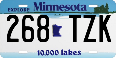 MN license plate 268TZK