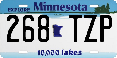 MN license plate 268TZP