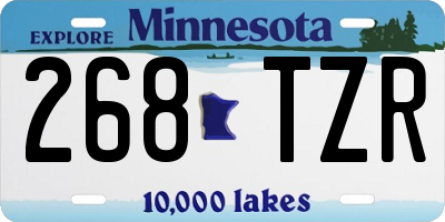 MN license plate 268TZR
