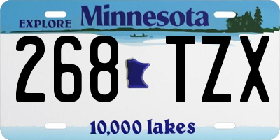 MN license plate 268TZX
