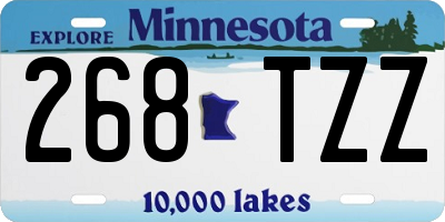 MN license plate 268TZZ