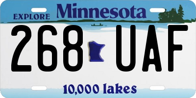 MN license plate 268UAF